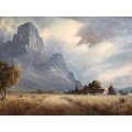 WOW !!! WHAT A BEAUTY - LARGE FRAMED OIL ON BOARD LANDSCAPE BY LISTED ARTIST HANSIE POTGIETER