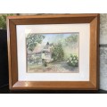 WOW !!! WHAT A BEAUTY - FRAMED WATERCOLOR - "THE OLD SHED" BY TALENTED ARTIST BETH CHAPLIN