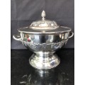 WOW !!! STUNNING LARGE SILVER PLATED TUREEN BY SERANCO WITH ANTIQUE SERVING SPOON