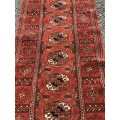 WOW !!! FANTASTIC PURE WOOL HAND KNOTTED TURKOMAN PERSIAN RUNNER 2000 X 570mm