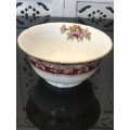 Stunning c1940s "BRIAR ROSE" Tuscan Fine Bone China Red & Gold Gilt Sugar Bowl