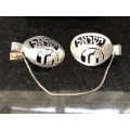 WOW !!! FANTASTIC BOXED SET OF ISRAELI STERLING SILVER COLLAR TIPS - CLEARLY MARKED