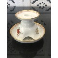 Collectible Vintage Wien Augarten Vienna Porcelain Fine China Candle Holder & Tray & original candle