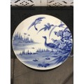 Antique Japanese 1800s Underglaze Blue Large Hand Painted Plate/Charger 30cm. Marked
