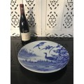 Antique Japanese 1800s Underglaze Blue Large Hand Painted Plate/Charger 30cm. Marked