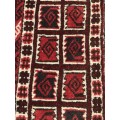 PURE WOOL HAND KNOTTED ANTIQUE AFGHAN TURKOMAN PERSIAN TENT OR DOUBLE DOOR HANGING 1465 X 870mm