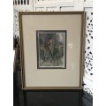 WOW !!! STUNNING HUNTING PRINT IN A GORGEOUS GOLDEN FRAME - BEHIND GLASS