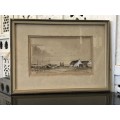 WOW !!! GUY TODD LISTED SOUTH AFRICAN ARTIST - ORIGINAL FRAMED WATERCOLOR