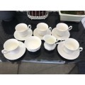 Discontinued. c1987 Reverie by Royal Albert Scalloped All White, Montrose Shape,Part Coffee Set