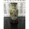 Magnificent Large Antique Chinese Blue & Yellow Qianlong c1736-1795 -Blue 6 Character Mark