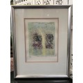 WOW !!! SOICHI HASEGAWA (1929 -) FAMOUS JAPANESE ARTIST - LIMITED EDITION COLORED ETCHING - SIGNED