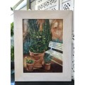 WOW !!! LARGE OIL ON CANVAS BOARD - STILL LIFE BY DEBRA ACQUISTO - SIGNED BACK AND FRONT