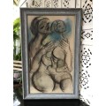 INVESTMENT ART !! FRANS CLAERHOUT (SA 1919 - 2006) - ORIGINAL MIXED MEDIA - MOTHER AND CHILD