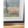 INVESTMENT ART !!! GIUSEPPE CATTY (CATARUZZA)  (SA 1914 - 1994) OIL ON BOARD - AWESOME FRAME