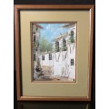 WOW !!! CUTE FRAMED OIL ON BOARD TUSCAN SCENE - SIGNED BUT ILLEGIBLE