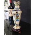 Beautiful Antique Chinese Cloisonne Vase Depicting Guanyin The Goddess of Mercy