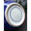 A Large Chinese Prunus Hand Painted Under Glaze Kangxi Double Blue Ring Mark Ginger Jar