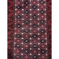 BEAUTIFUL DESIGN PURE WOOL HAND KNOTTED BALUCHI PERSIAN CARPET 910 X 560mm