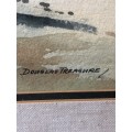 INVESTMENT ART  !!! DOUGLAS TREASURE (SA - 1917 - 1995) ORIGINAL WATERCOLOR TITLED "STRUISBAAI"