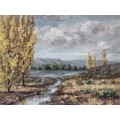 INVESTMENT ART !!! GORDON HILL (SA 20th CENTURY) FRAMED OIL ON BOARD LANDSCAPE - BEAUTIFUL PAINTING