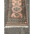 STUNNING NICELY WORN SIGNED PURE WOOL HAND KNOTTED BOKHARA PERSIAN RUNNER 780 X 5200mm