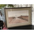 BEAUTIFUL LARGE WATERCOLOUR PAINTING TITLED ON THE REAR "ROAD TO ELANDSBAAI WESTCOAST" - UNSIGNED