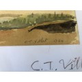 WOW !! CHARLES THEODORE VILLET ( 1896 - 1963) - STUNNING UNFRAMED WATERCOLOR PAINTING No 70 - SIGNED
