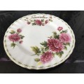 November Chrysanthemium Flowers of the Month, 16.5 cm Cake Plate  by Royal Albert Bone  Porcelain