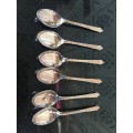 AWESOME SILVER PLATED "APOSTLE SET OF 6 TEA SPOONS EPNS MARKED
