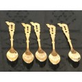 5 AWESOME GOLDPLATED S/S  "CAMEL  TEA SPOONS