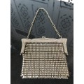 A Lovely Antique 19th Century German Silver Alpacca Marked Mesh Bag,