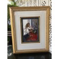INVESTMENT ART !!! ESTE MOSTERT (1959- ) STUNNING FRAMED PASTEL ON PAPER - LADY WITH BOUQUET