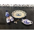 Lot Vintage Delft Blue and white China