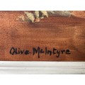 INVESTMENT ART !! OLIVE McINTYRE (SA 20th C) GORGEOUS FRAMED LANDSCAPE OIL ON BOARD - FRAMED