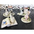 Lot Of 4 Signed Italian Vintage Pottery Art Ornaments