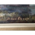 JOHAN OLDERT (1912-1984)  FRAMED OIL ON BOARD - TITLED " WILDERNESS AREA CP - INVESTMENT ART !!