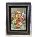 WOW !!! STUNNING LITTLE OIL ON BOARD STILL LIFE PAINTING SIGNED L.C.R - FRAMED