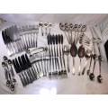MASSIVE SELECTION COOPER BROTHERS & SONS ART DECO STYLE STAINLESS STEEL CUTLERY - 72 PIECES