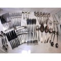 MASSIVE SELECTION COOPER BROTHERS & SONS ART DECO STYLE STAINLESS STEEL CUTLERY - 72 PIECES