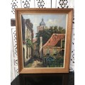 WOW !!! STUNNING FRAMED OIL ON CANVAS PAINTING BY DUTCH ARTIST G. VAN DOORN - 20th CENTURY