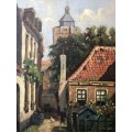 WOW !!! STUNNING FRAMED OIL ON CANVAS PAINTING BY DUTCH ARTIST G. VAN DOORN - 20th CENTURY