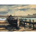 INVESTMENT ART !!! FAMOUS SA ARTIST MAURO CHIARLA (1949) FRAMED OIL ON CANVAS BOARD - "DRY DOCK"