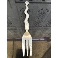 WOW !!! CARROL BOYES FUNCTIONAL ART !!! SPOTTED WAVE SERVING FORK - CLEARLY MARKED