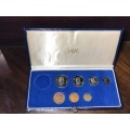1979 SOUTH AFRICAN BOXED COINS - SHORT PROOF SET - R1 COIN MISSING