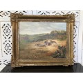 WOW !!! AMAZING OLD FRAMED OIL ON CANVAS BOARD PAINTING OF PARTRIDGE'S BY G FALKNER 1951