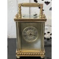 STUNNING VINTAGE BRASS FRENCH CARRIAGE CLOCK - FULL WORKING ORDER