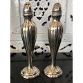 STUNNING HEAVY PAIR OF EMPIRE STYLE CANADIAN MADE SALT AND PEPPER SHAKERS
