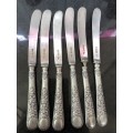 WALKER AND HALL - HALLMARKED SET OF SIX SOLID SILVER BUTTER KNIVES - SOLID SILVER - 169 grams