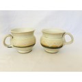 Letterkenny Pottery Ireland Hand Made and Painted Coffee Cups x2