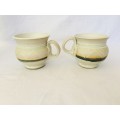 Letterkenny Pottery Ireland Hand Made and Painted Coffee Cups x2